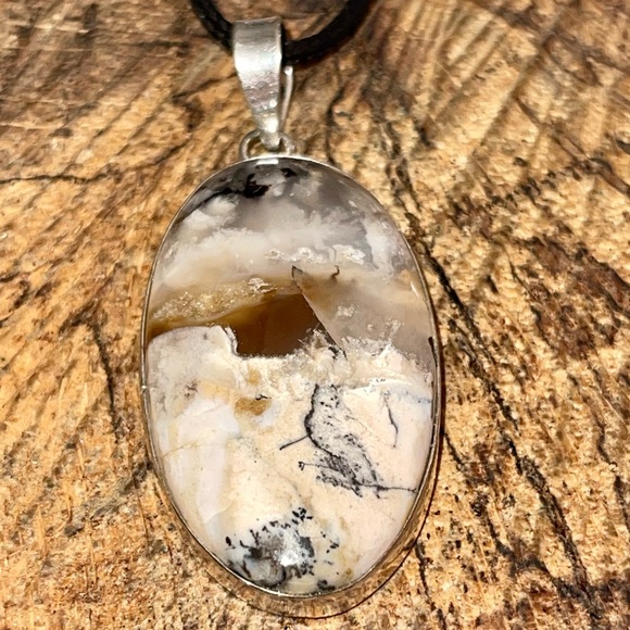Honey Dendritic Opal Pendant - Picture 12 of 14
